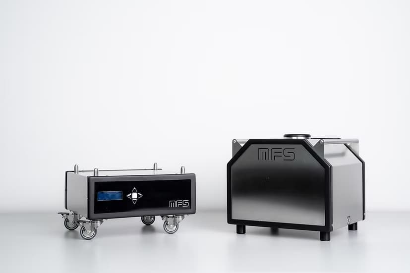 Fog generator and control unit side by side