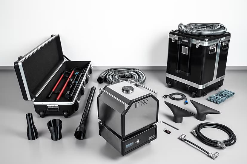 Complete Mr Fogger RAPS bundle — fog generator, control unit, applicator wands, nozzles and flight cases